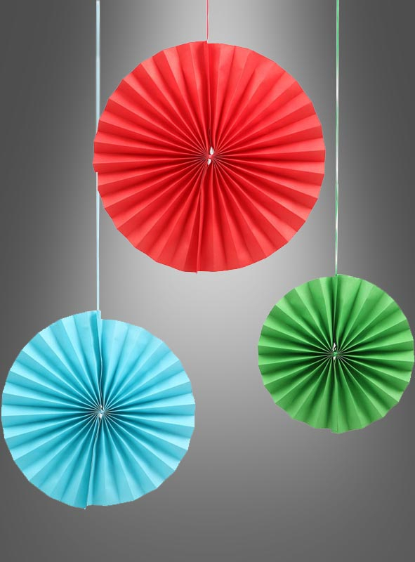 Papierfächer Deko 3er Set 20-30cm 