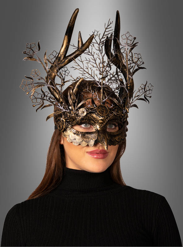 LED Steampunk Augenmaske Rehgeweih 