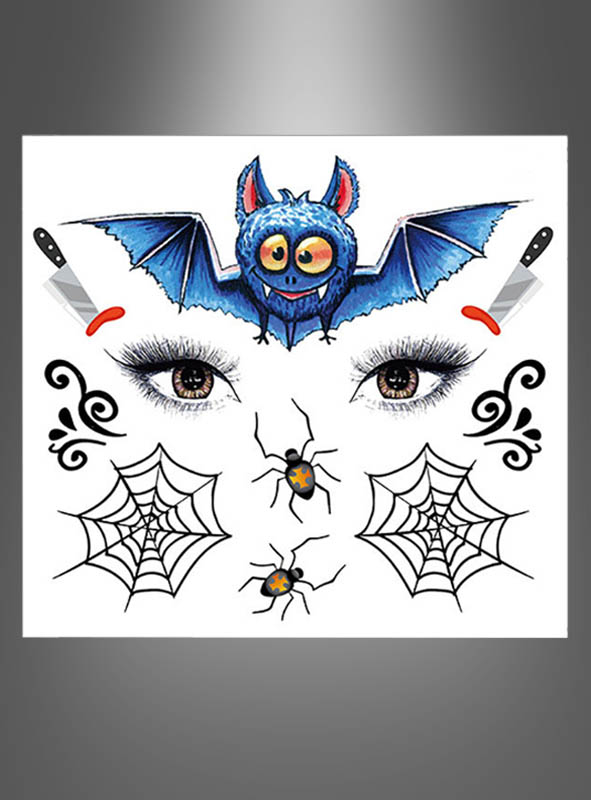 Halloween Gesichtstattoo Fledermaus für Kinder 