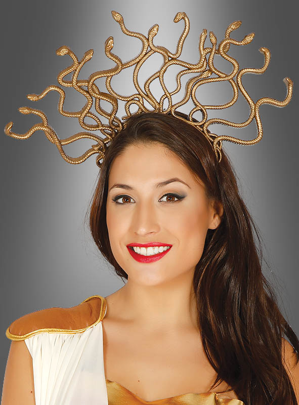 Medusa Schlangen Kopfschmuck gold 