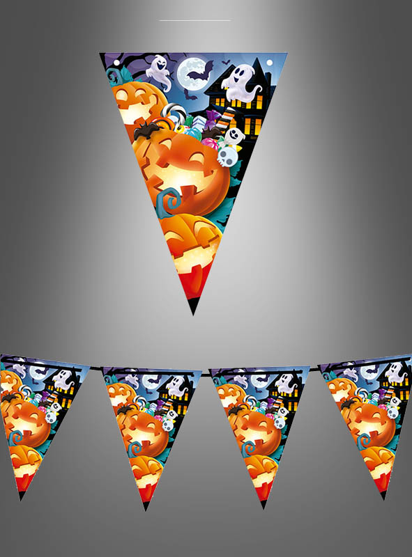 Cute Halloween pumpkin pennant garland 300cm 