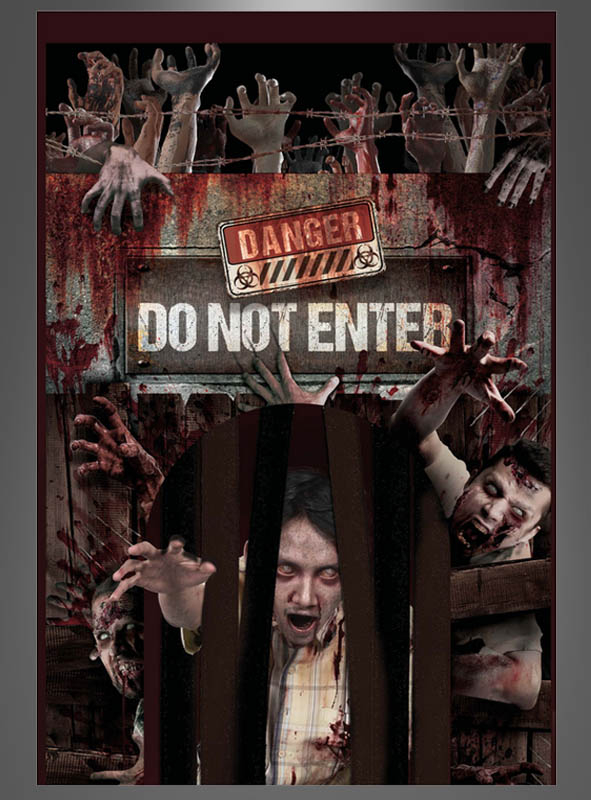 Tür Deko Vorhang Zombie145x240cm 