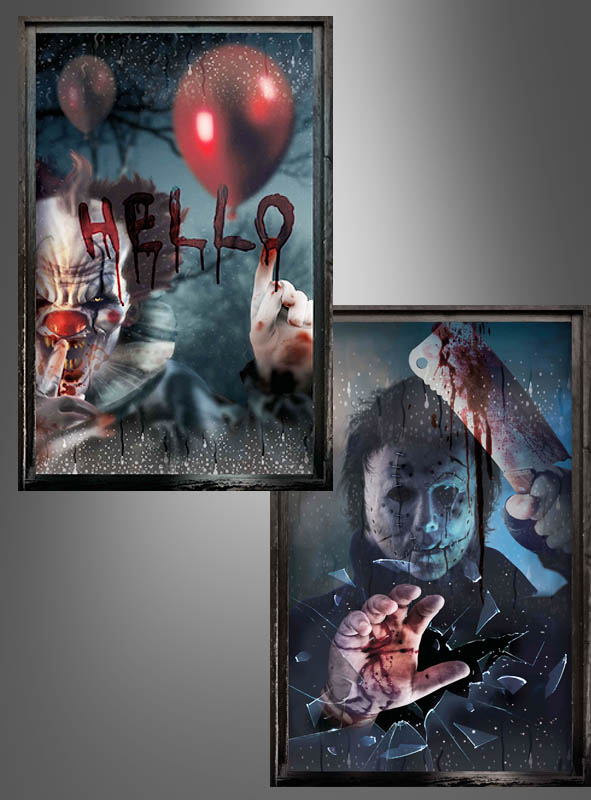 Halloween Fenster Deko 80x120cm Horror Motive 