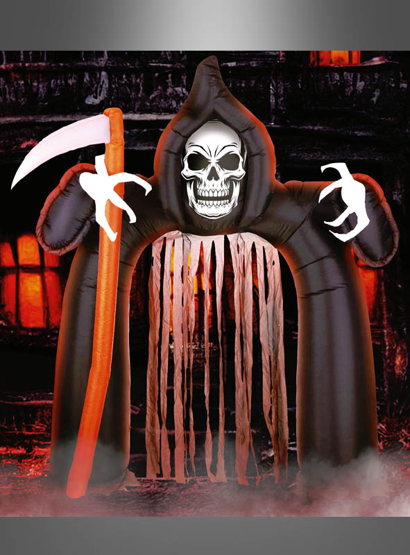 Inflatable Door Arch Grim Reaper with Curtain Halloween