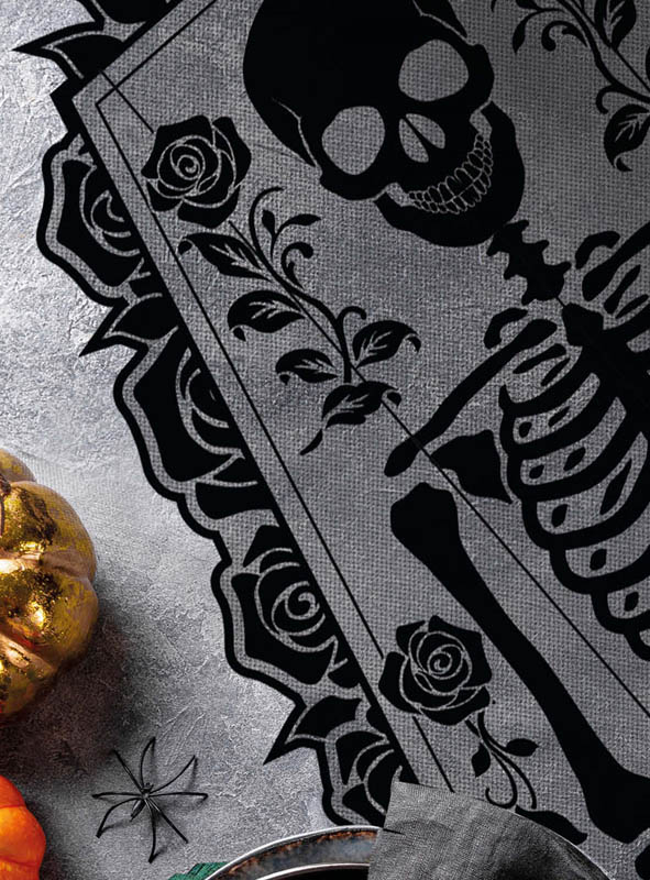 Skelett Tischläufer 183x60cm Halloween 