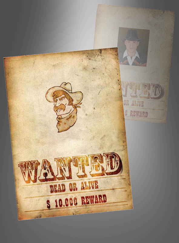 Wild West Steckbrief "Wanted" 