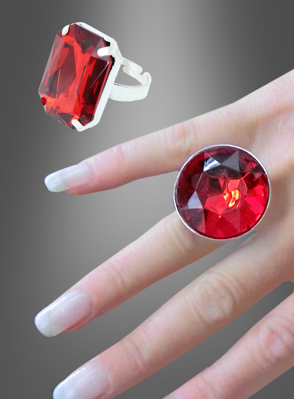 Ring mit rotem Edelstein verstellbar 