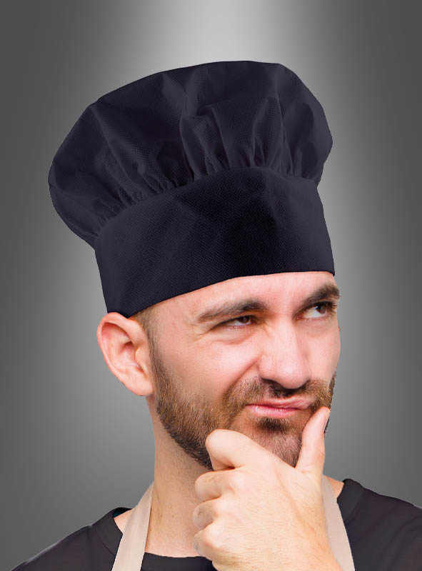 Kochmütze für Erwachsene schwarz Schwarz