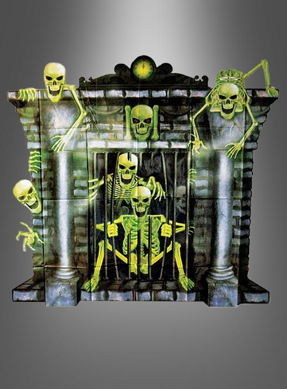 Halloweendeko Wandfolie Kamin 100 cm 
