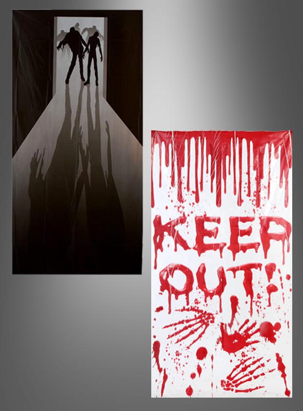 Door Poster 152cm Skeletons, Keep Out or Zombies 