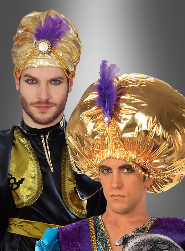 Goldener Orient Turban für Fasching 