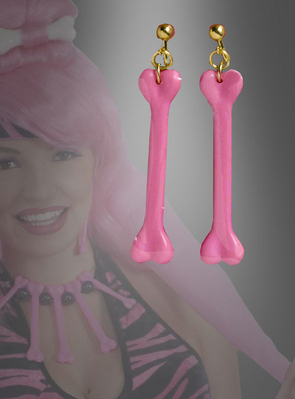 Pink Steinzeit Ohrringe Knochen 