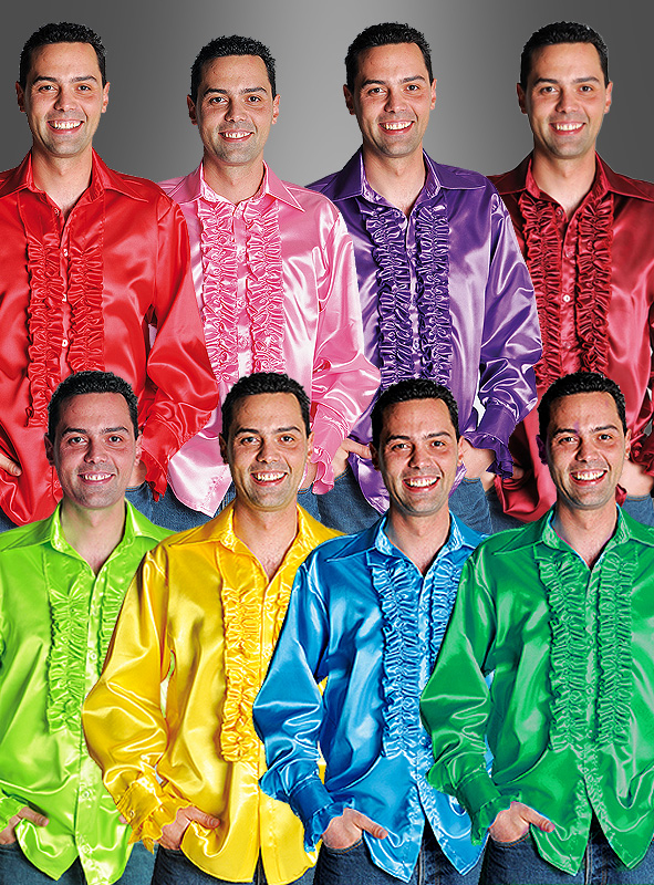 Deluxe Rüschenhemden 70er waschbar 