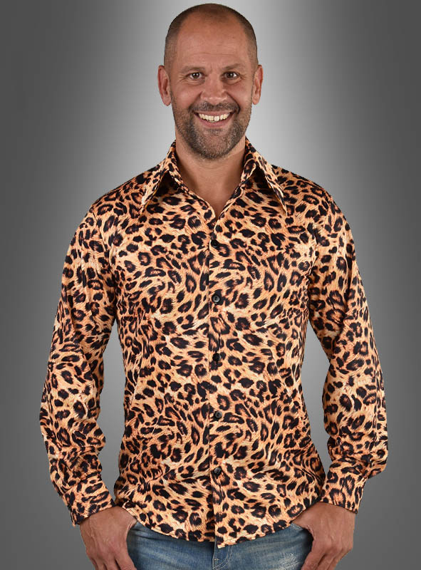 Herrenhemd Leoprint 80er Jahre 