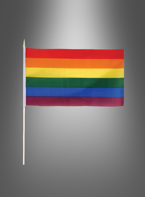 Stockfahne Flagge Regenbogen  29x17 cm 
