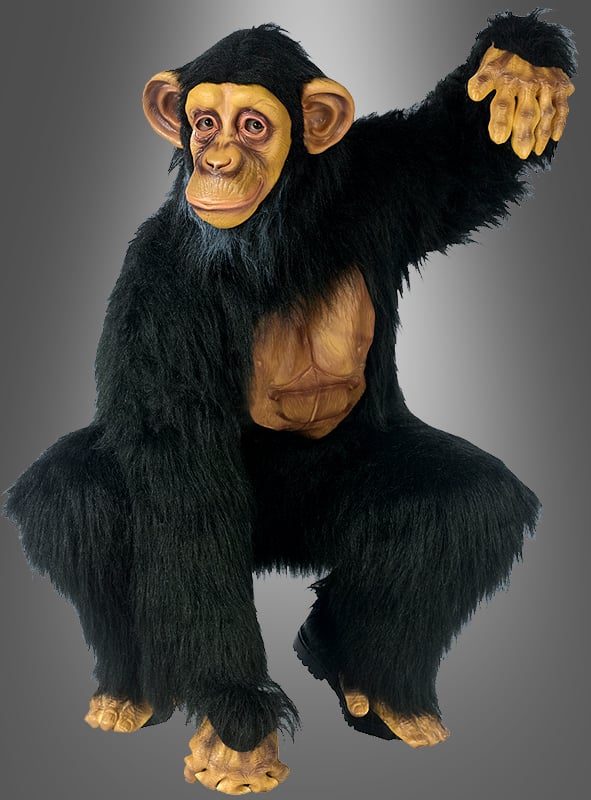 schwarzer Gorilla Herren Kostüm Menschenaffe Affe Herrenkostüm 