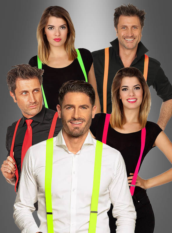 Stylische Neon Hosenträger in tollen Farben 