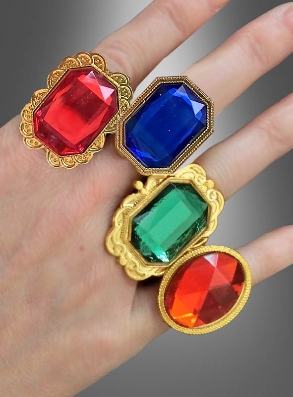 Goldener Ring mit Schmuckstein verstellbar 