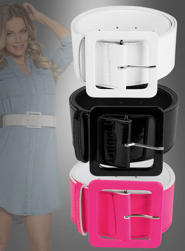 Damen Gürtel breit Lackgürtel 