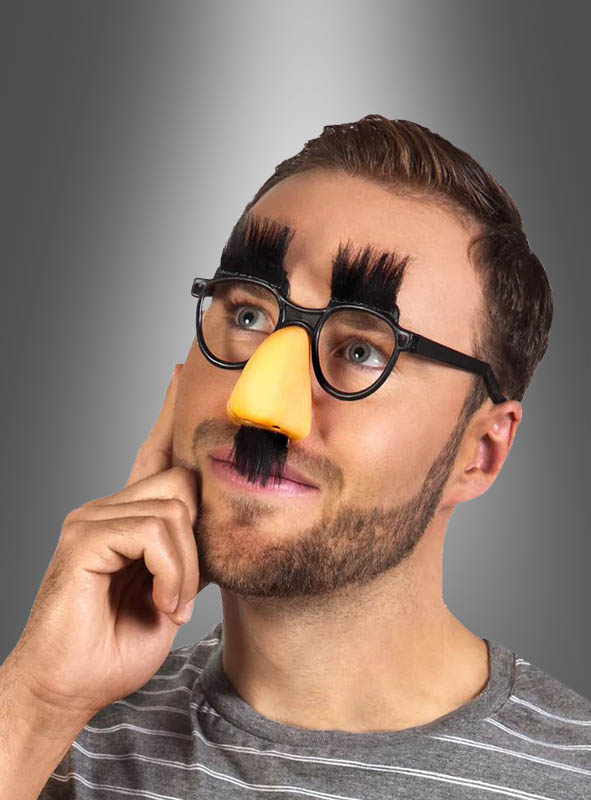 Spectacled nose with bushy eyebrows 