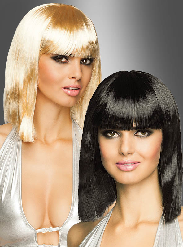 Shoulder-Length Wig with Bangs 