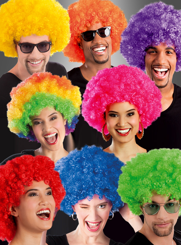 Afro Perücken in tollen Farben 