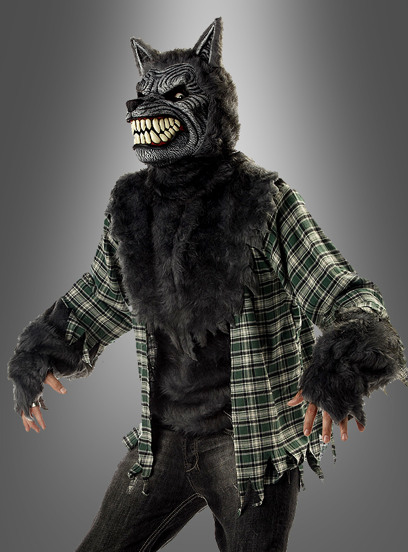 Böser Wolf Kostüm für Erwachsene mit Werwolf Maske