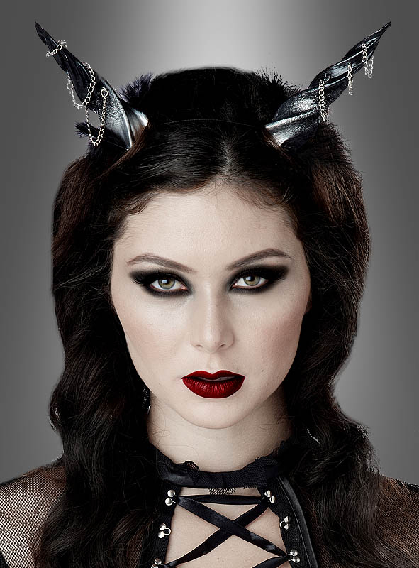 Gedrehte Hörner Kopfschmuck für Dämonin 