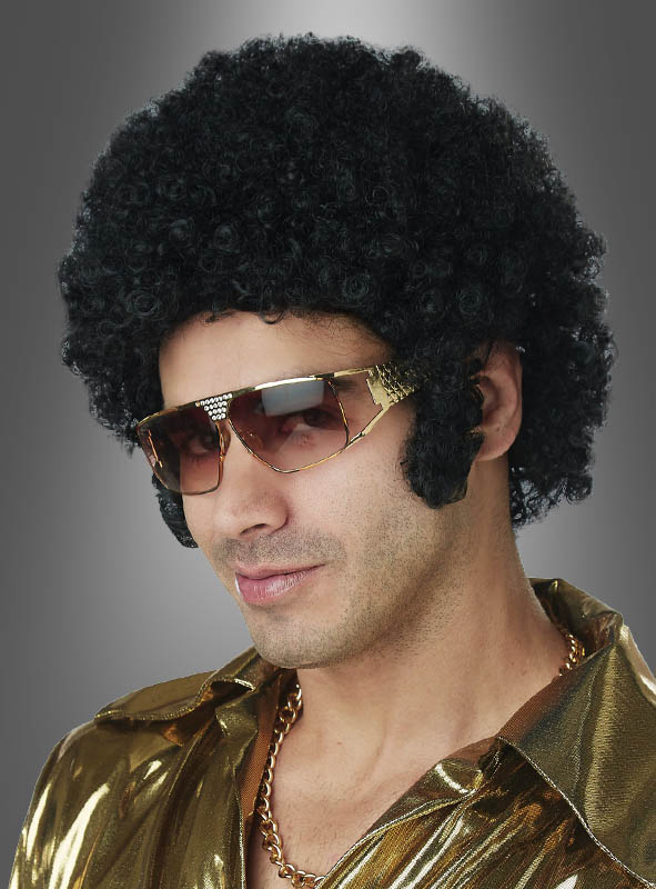 Black Afro Wig with Chops 
