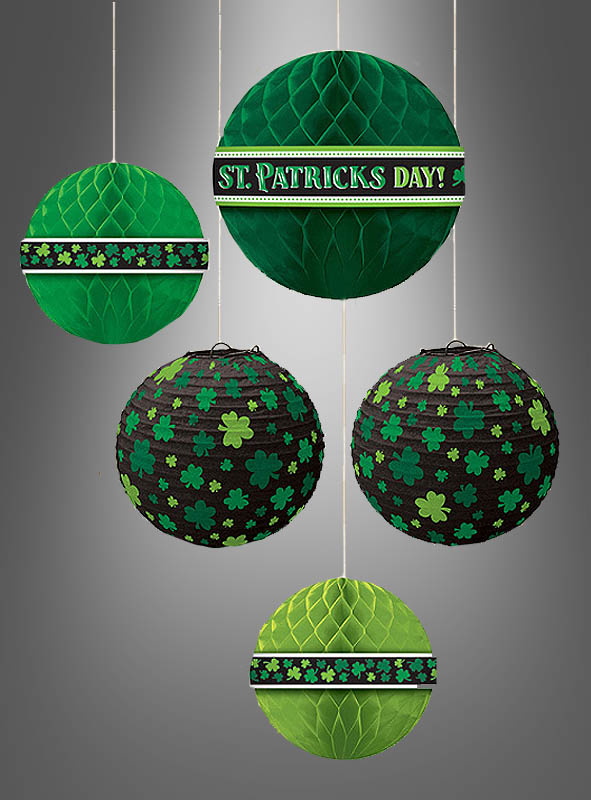 St. Patrick's Day Lampions Deko Set 21-29cm 