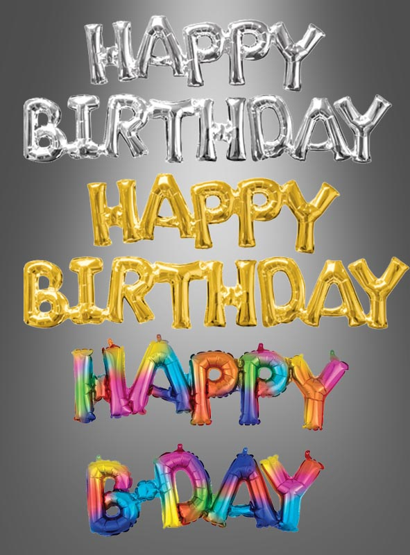"Happy Birthday" Schriftzug Folienballon 