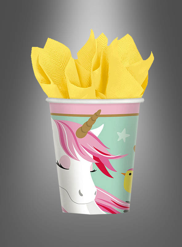 8 x Unicorn Paper Cups 250 ml 