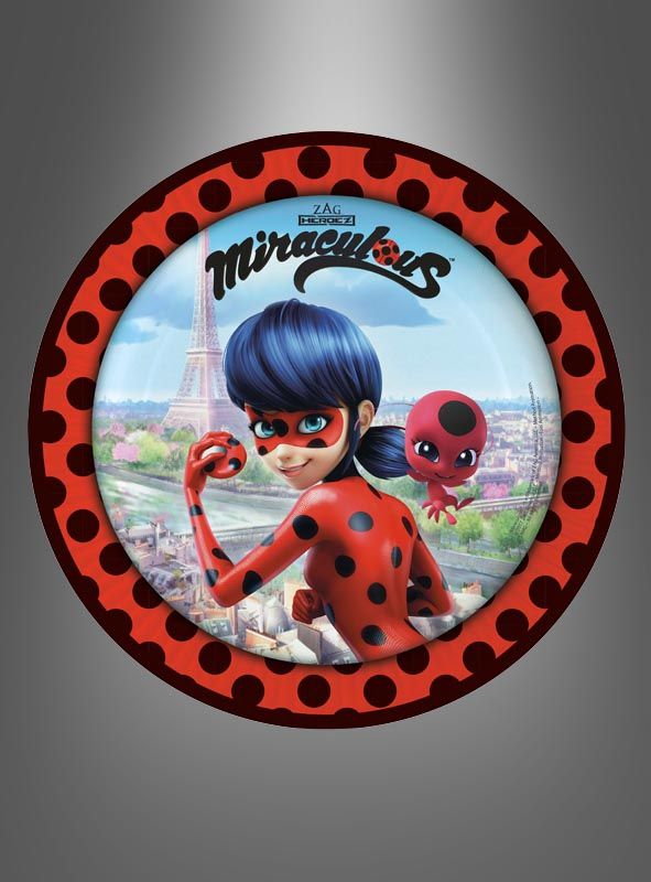 8 x  Ladybug Paper Plates pink 22,8 cm 