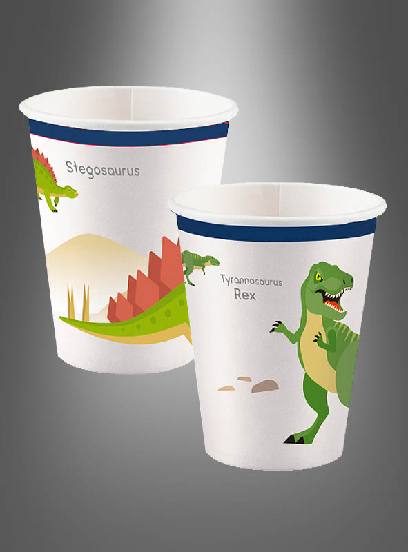 8 x Dino Pappbecher Set 