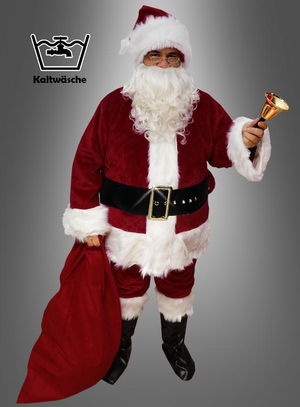 SALE Weihnachtsmann Set roter Mantel weißer Bart und Gürtel Nikolaus Kostüm 