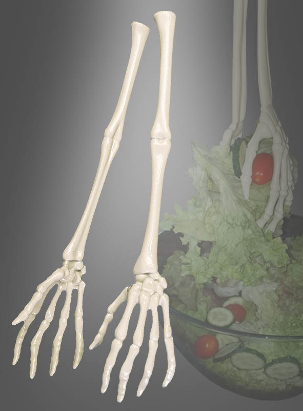 Halloween Skelett-Hände - Gruselige Salatbesteck-Deko Für Halloween-Partys