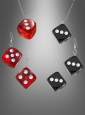 Casino Jewellery Set Dice red or black 