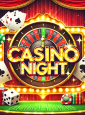 Casino Night Stoffhintergrund 185x190cm Deko waschbar 