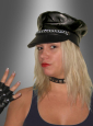 Rocker Mütze schwarz im Lederlook 