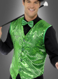 Green Sequin Vest for Men 