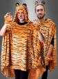 Tiger Poncho aus hochwertigem Plüsch S-XXXL 