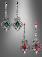 Earrings antique silver with gemstone 