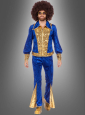 Glitzer Disco Anzug blau-gold 