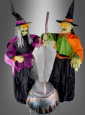 Zwei Hexen mit Kessel animiert 180cm lebensgroß 
