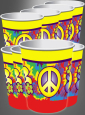 70er Hippie Pappbecher 8 Stück 