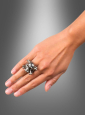 Verstellbarer Totenkopf Ring silber aus Metall 