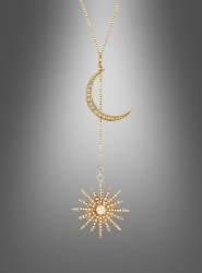 Product image 2 of the product “Necklace Sun and Moon with Rhinestones ”