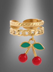 Product image 2 of the product “Cherry Dangle Ring golden ”