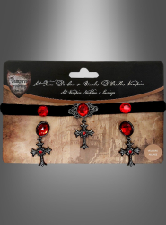 Artikelbild 2 des Artikels “Halloween Schmuck Kreuze mit roten Edelsteinen “