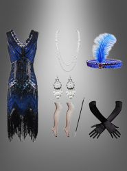 Artikelbild 2 des Artikels “20er Jahre Kostüm Shirley mit Zubehör blau 42“